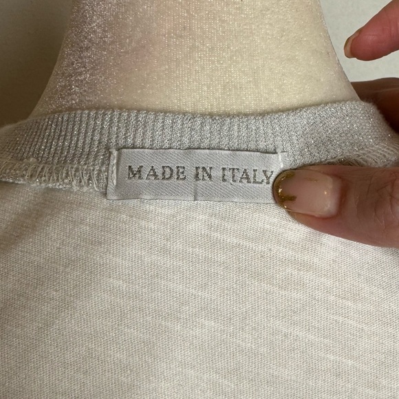 Suzy D London Sleeveless Linen/ Cotton Top in White and Pink | size M - Picture 4 of 6